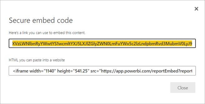 Link for embedding Power BI reports
