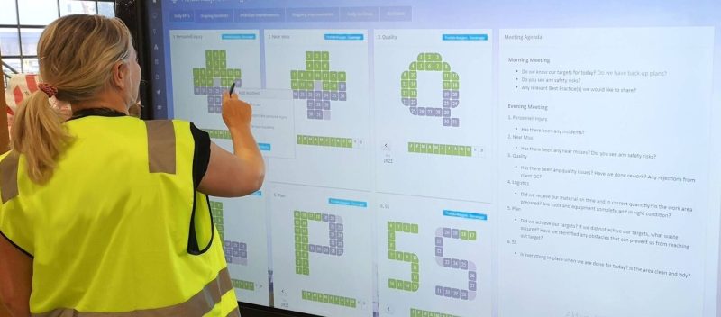 Lean Daily Management with DigiLEAN on an interactive touch screen