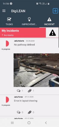 DigiLEAN my incidents on mobile app